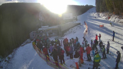 Modrá sjezdovka - dojezd k lanové dráze