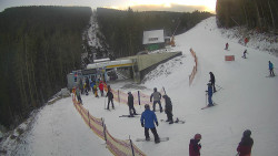 Modrá sjezdovka - dojezd k lanové dráze