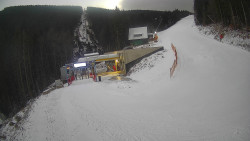 Modrá sjezdovka - dojezd k lanové dráze