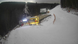 Modrá sjezdovka - dojezd k lanové dráze