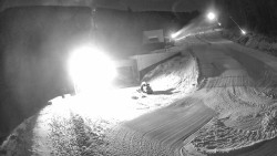 Modrá sjezdovka - dojezd k lanové dráze