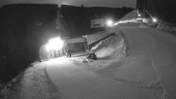 Modrá sjezdovka - dojezd k lanové dráze