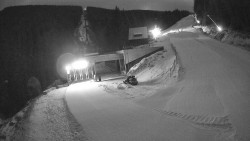 Modrá sjezdovka - dojezd k lanové dráze