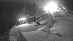 Modrá sjezdovka - dojezd k lanové dráze