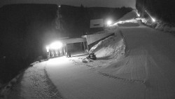 Modrá sjezdovka - dojezd k lanové dráze