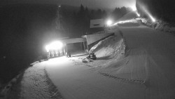 Modrá sjezdovka - dojezd k lanové dráze