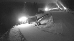 Modrá sjezdovka - dojezd k lanové dráze