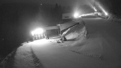 Modrá sjezdovka - dojezd k lanové dráze