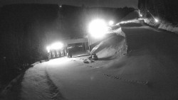 Modrá sjezdovka - dojezd k lanové dráze