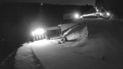 Modrá sjezdovka - dojezd k lanové dráze