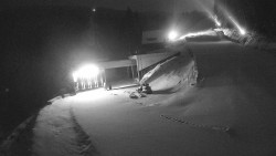 Modrá sjezdovka - dojezd k lanové dráze