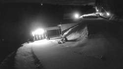 Modrá sjezdovka - dojezd k lanové dráze