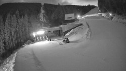 Modrá sjezdovka - dojezd k lanové dráze