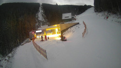 Modrá sjezdovka - dojezd k lanové dráze