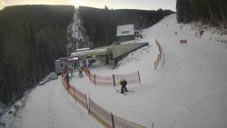 Modrá sjezdovka - dojezd k lanové dráze