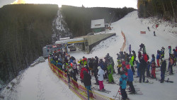 Modrá sjezdovka - dojezd k lanové dráze