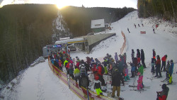 Modrá sjezdovka - dojezd k lanové dráze