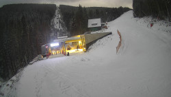 Modrá sjezdovka - dojezd k lanové dráze