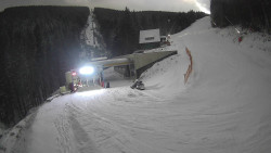 Modrá sjezdovka - dojezd k lanové dráze