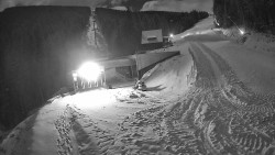 Modrá sjezdovka - dojezd k lanové dráze