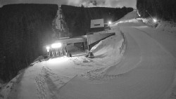 Modrá sjezdovka - dojezd k lanové dráze