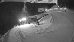 Modrá sjezdovka - dojezd k lanové dráze