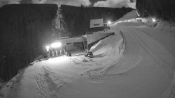 Modrá sjezdovka - dojezd k lanové dráze