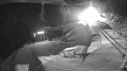 Modrá sjezdovka - dojezd k lanové dráze