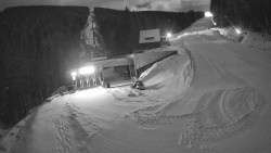 Modrá sjezdovka - dojezd k lanové dráze