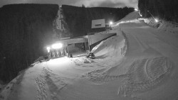 Modrá sjezdovka - dojezd k lanové dráze