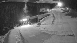 Modrá sjezdovka - dojezd k lanové dráze