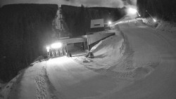 Modrá sjezdovka - dojezd k lanové dráze