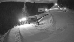 Modrá sjezdovka - dojezd k lanové dráze