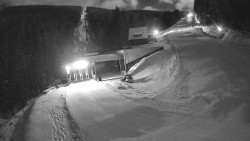 Modrá sjezdovka - dojezd k lanové dráze