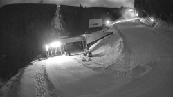 Modrá sjezdovka - dojezd k lanové dráze