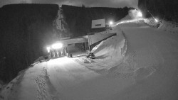 Modrá sjezdovka - dojezd k lanové dráze