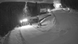 Modrá sjezdovka - dojezd k lanové dráze