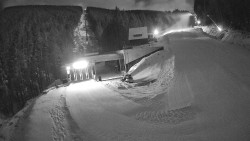 Modrá sjezdovka - dojezd k lanové dráze