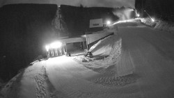 Modrá sjezdovka - dojezd k lanové dráze