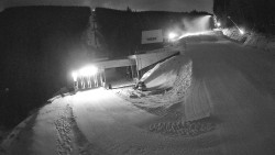 Modrá sjezdovka - dojezd k lanové dráze