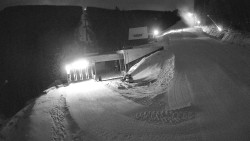 Modrá sjezdovka - dojezd k lanové dráze