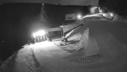 Modrá sjezdovka - dojezd k lanové dráze