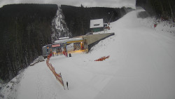 Modrá sjezdovka - dojezd k lanové dráze