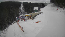 Modrá sjezdovka - dojezd k lanové dráze