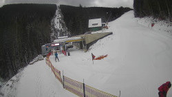 Modrá sjezdovka - dojezd k lanové dráze