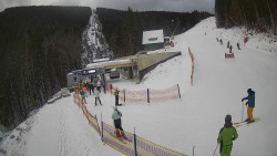 Modrá sjezdovka - dojezd k lanové dráze