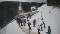 Modrá sjezdovka - dojezd k lanové dráze