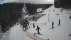 Modrá sjezdovka - dojezd k lanové dráze