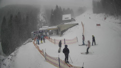 Modrá sjezdovka - dojezd k lanové dráze