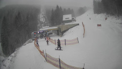 Modrá sjezdovka - dojezd k lanové dráze